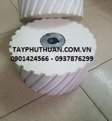 Trục bánh xe khía rãnh cao su trắng